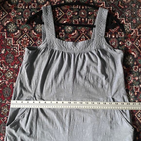 Pact Blue and Gray Sleeveless Jumpsuit Relaxed Fit - Picture 5 of 11